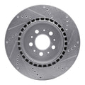 R1 Concepts Brake Rotor Drilled and Slotted Silver Fits Volvo S60