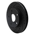 R1 91-95 Toyota MR2 Front Left Drilled & Slotted Black Brake Rotor