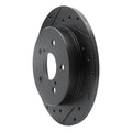 R1 2015-2025 Lexus NX200T Rear Left Drilled & Slotted Black Brake Rotor