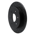 R1 04-15 Infiniti QX56 Rear Left Drilled & Slotted Black Brake Rotor