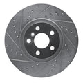 R1 Concepts Brake Rotor Drilled and Slotted Silver Fits BMW 220i