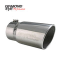 Exhaust Tip Rolled Angle Cut 5 Inch ID X 5 Inch OD X 12 Inch Long 304 Stainless Tail Pipe Tips Diamond Eye