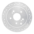 R1 90-96 Infiniti Q45 Rear Right Drilled & Slotted Silver Brake Rotor