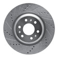 R1 Concepts Brake Rotor Drilled and Slotted Silver Fits Cadillac SRX