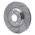 R1 Concepts Brake Rotor Drilled and Slotted Silver Fits Cadillac SRX