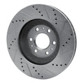 R1 Concepts Brake Rotor Drilled and Slotted Silver Fits Cadillac SRX