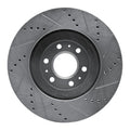 R1 Concepts Brake Rotor Drilled and Slotted Silver Fits Cadillac SRX