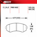 Hawk 89-93 240SX LE & SE (non-ABS) & Base / 94-96 240SX SE & Base HPS Street Front Brake Pads