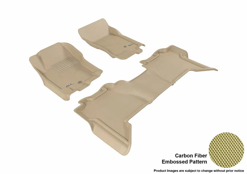 3D MAXpider 2005-2012 Nissan Pathfinder Kagu 1st & 2nd Row Floormats - Tan