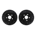 R1 09-24 Lexus CT200h Rear Drilled & Slotted Black Brake Rotor Set