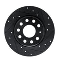 R1 17-25 Audi Q2 (Mexico) Rear Right Drilled & Slotted Black Brake Rotor