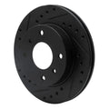R1 89-96 Nissan 240SX Front Left Drilled & Slotted Black Brake Rotor