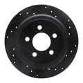 R1 07-12 Dodge Nitro Rear Right Drilled & Slotted Black Brake Rotor