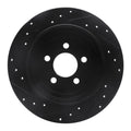 R1 07-12 Dodge Nitro Rear Right Drilled & Slotted Black Brake Rotor