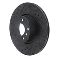 R1 11-18 BMW X4 Rear Left Drilled & Slotted Black Brake Rotor