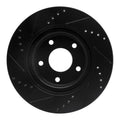 R1 11-19 Nissan Juke Front Right Drilled & Slotted Black Brake Rotor