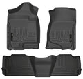 Weatherbeater Front & 2nd Seat Floor Liners For 2007-2014 Escalade ESV/EXT, Avalanche, Suburban 1500/2500, Yukon XL 1500/XL 2500 Black Husky Liners