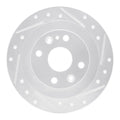 R1 00-06 Peugeot 406 (Mexico) Rear Right Drilled & Slotted Silver Brake Rotor