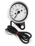 Bikers Choice 2.5 Inch Chrome Mini Tach Universal White Face 8000 RPM