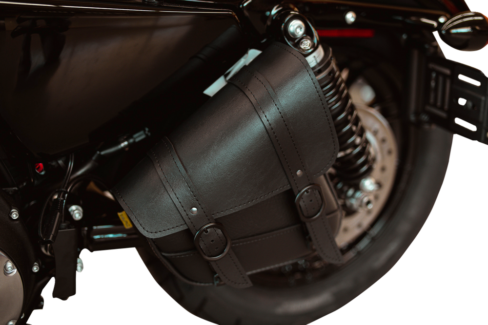 Willie & Max HD Sportsters,Custom Hard Tails Black Jack Swingarm Bag Dual Shock w/Blk Buckle - Black