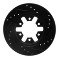 R1 85-97 Nissan 720 DATSUN Front Left Drilled & Slotted Black Brake Rotor