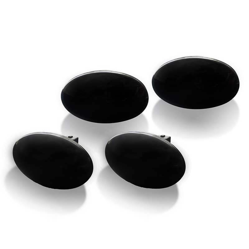~(1 lbs. 10X6X3)~ Ford 99-10 Superduty Dually Fender Lenses (4-Piece Set) w/ 2 Red LED Lights and 2 Amber LED Lights - Smoked Lens w/ Blac