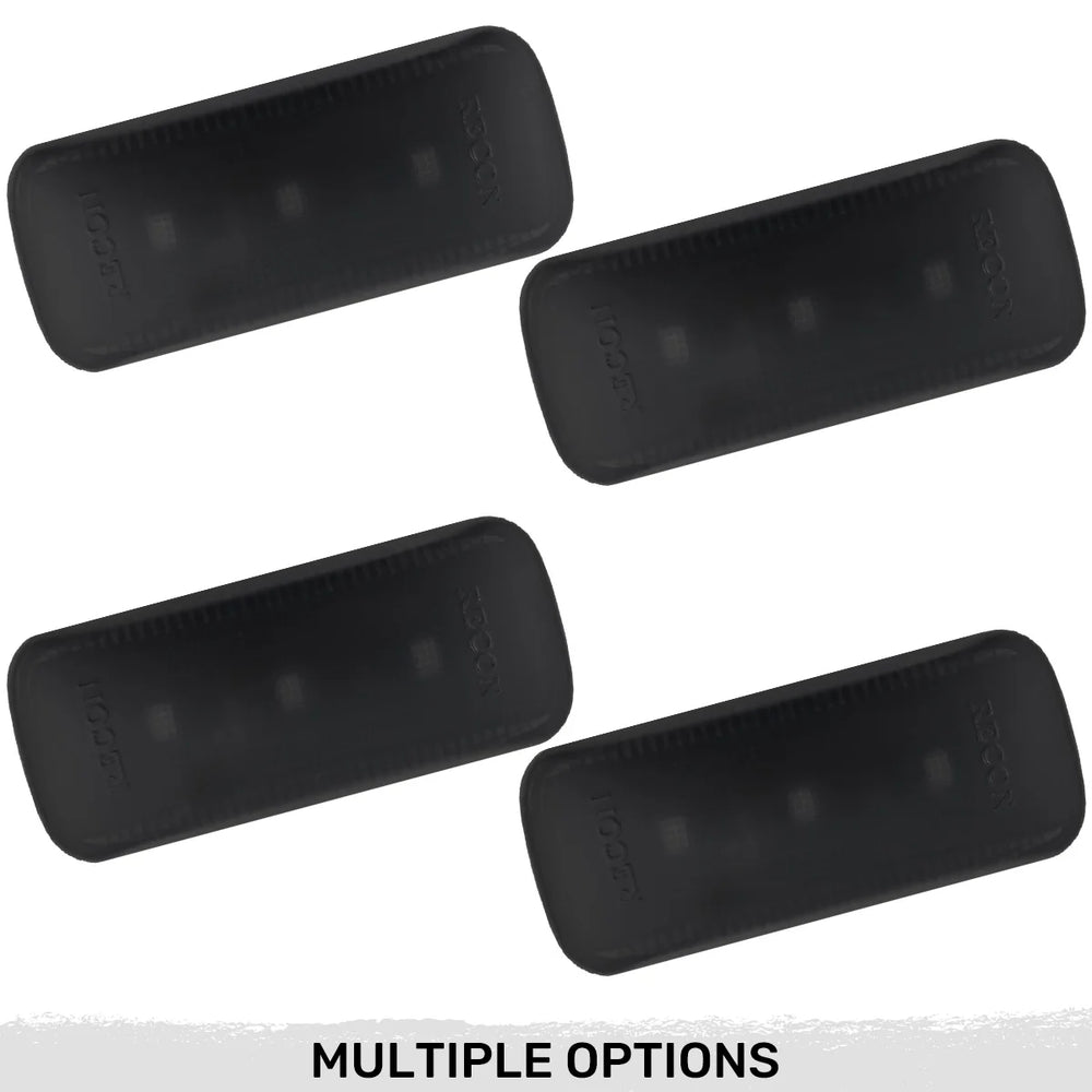 ~(1 lbs. 10X6X3)~ Dodge 10-19 RAM Dually Fender Lenses (4-Piece Set) w/ 2 Red LED Lights and 2 Amber LED Lights - Smoked Lens w/ Black Tri