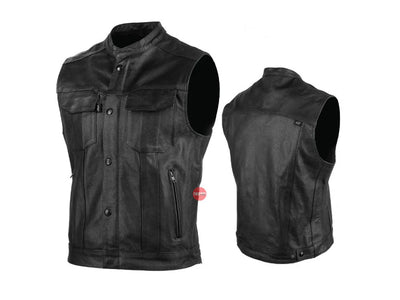 Speed and Strength Band Of Brothers Leather Vest Black - Medium
