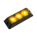 ~(1 lbs. 5X2X2)~ 3-LED 12 Function 3-Watt High-Intensity Strobe Light Module w Black Base - Amber Color