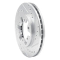 R1 85-12 Nissan D21 Hardbody Pickup HD (6 Cyl) Front Right Drilled & Slotted Silver Brake Rotor