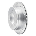 R1 88-95 Nissan Pathfinder Rear Left Drilled & Slotted Silver Brake Rotor