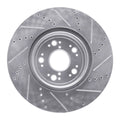 R1 1995-2000 Lexus LS400 Front Left Drilled & Slotted Silver Brake Rotor