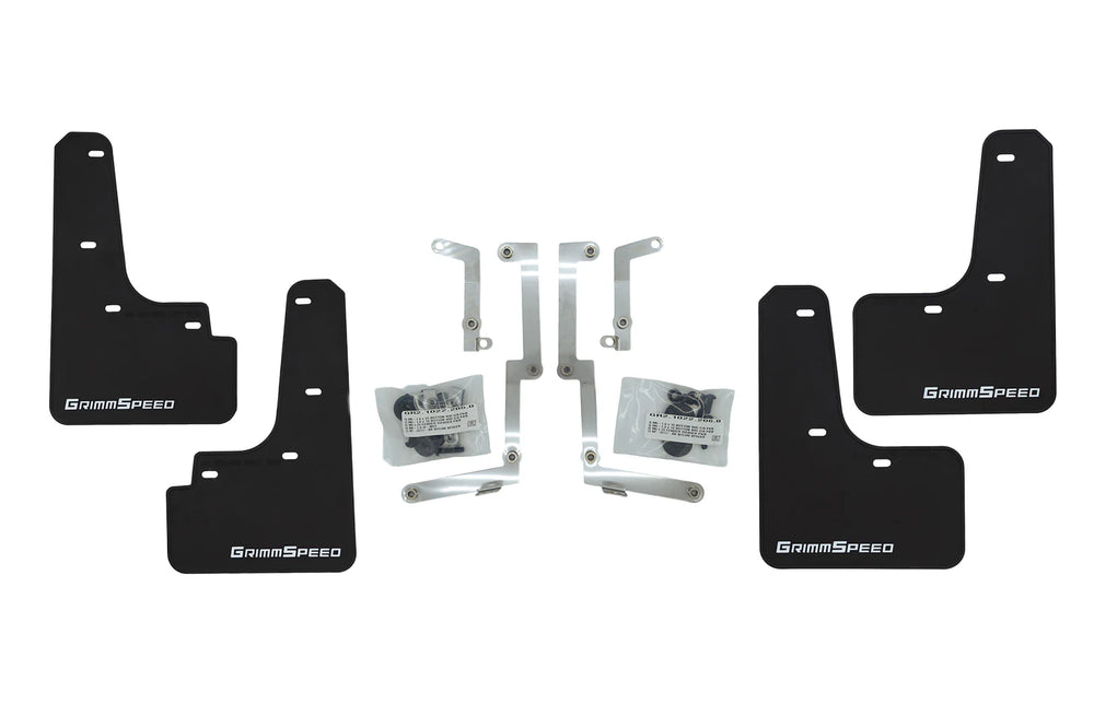 Grimmspeed 22-25 Subaru WRX Mudflaps - Black w/ White Lettering