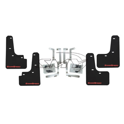 Grimmspeed 22-25 Subaru WRX Mudflaps - Black w/ Red Lettering