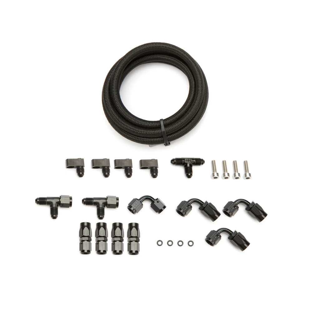 LS Steam Line Plumbing Kit Blk Nylon Braided