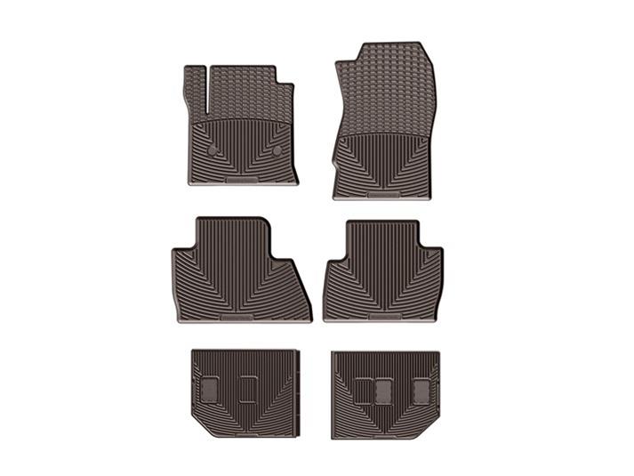 Cocoa Front Rear and Rear All-Weather Floor Mats Honda Pilot 2023 - 2025