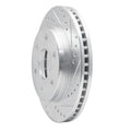 R1 90-04 Mitsubishi Montero Front Right Drilled & Slotted Silver Brake Rotor