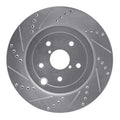 R1 18-25 Subaru WRX STI Rear Right Drilled & Slotted Silver Brake Rotor