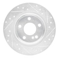 R1 Concepts Brake Rotor Drilled and Slotted Silver Fits Mercedes-Benz SLC300