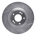 R1 10-16 Hyundai Genesis Coupe Front Right Drilled & Slotted Silver Brake Rotor