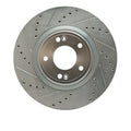 R1 10-16 Hyundai Genesis Coupe Front Left Drilled & Slotted Silver Brake Rotor