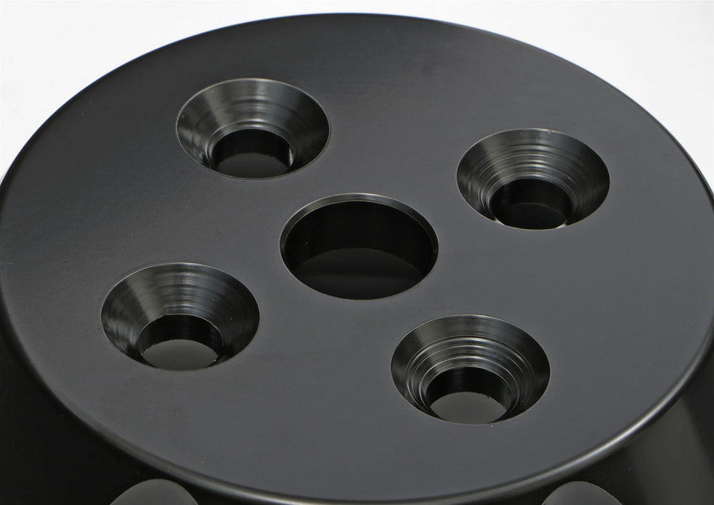 5568 CHEVY 283350 SB WATER PUMP PULLEY 2 GROOVE ALUMINUM BLACK