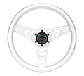 NRG Aluminum Steering Wheel 330mm - Arow Cutout - Ergonomic Grip - Anadized Silver