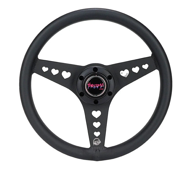 NRG All Aluminum Steering Wheel 330mm - Heart Cut Out- Ergonomic Grip- Anadized Black