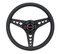 NRG All Aluminum Steering Wheel 330mm - Heart Cut Out- Ergonomic Grip- Anadized Black