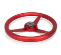 NRG Aluminum Steering Wheel 330mm - Heritage Solid Spoke - Ergonomic Grip - Anadized Red
