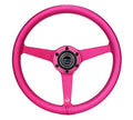 NRG Aluminum Steering Wheel 330mm - Heritage Solid Spoke - Ergonomic Grip - Anadized Red