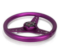NRG All Aluminum Steering Wheel 330mm - Heart Cut Out- Ergonomic Grip- Anadized Purple