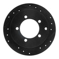 R1 97-04 Mitsubishi DIAMANTE Rear Right Drilled & Slotted Black Brake Rotor