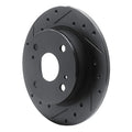 R1 79-81 Toyota Celica Rear Left Drilled & Slotted Black Brake Rotor